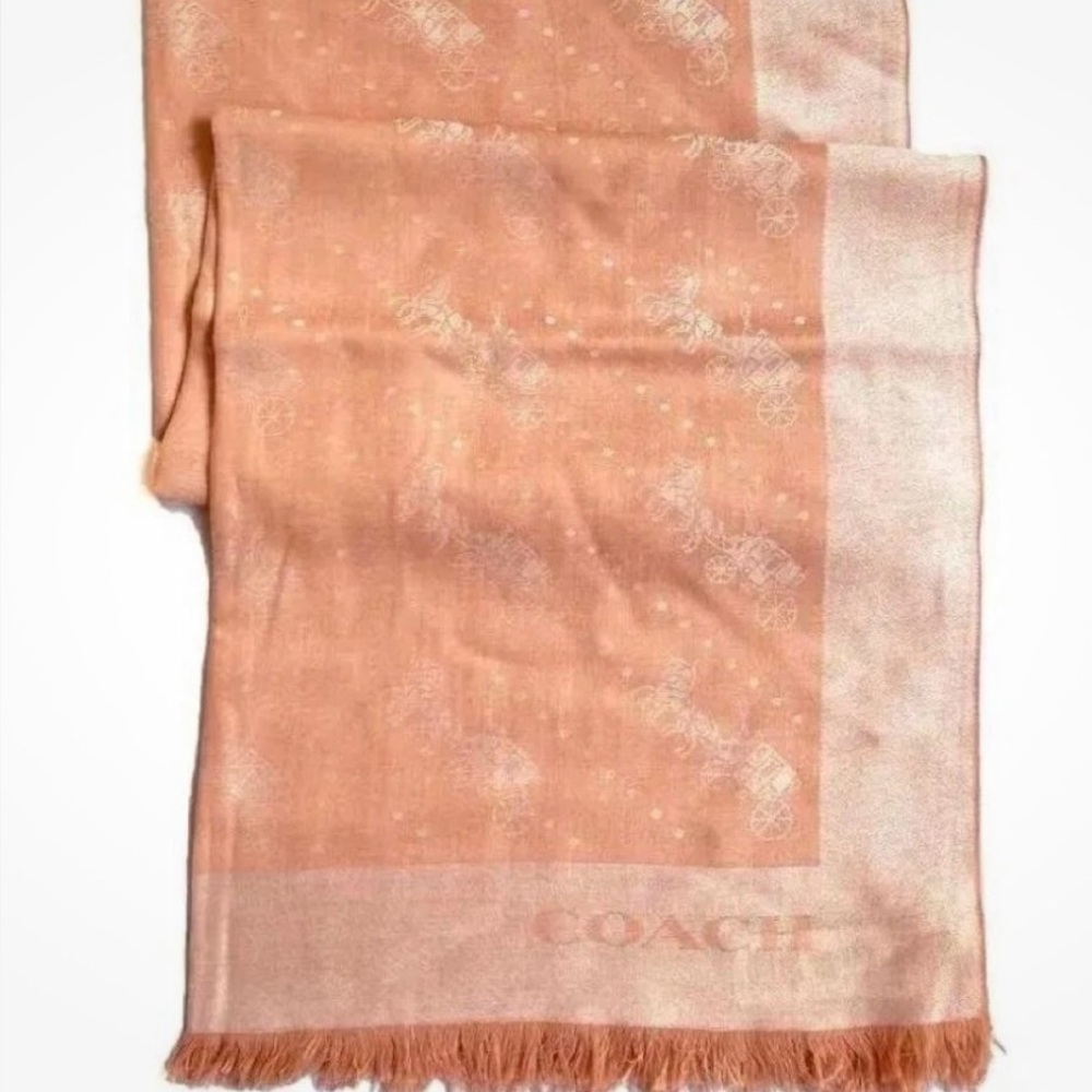 NWT Coach Horse and Carriage Print Soft Wrap Scarf - Picture 2 of 7
